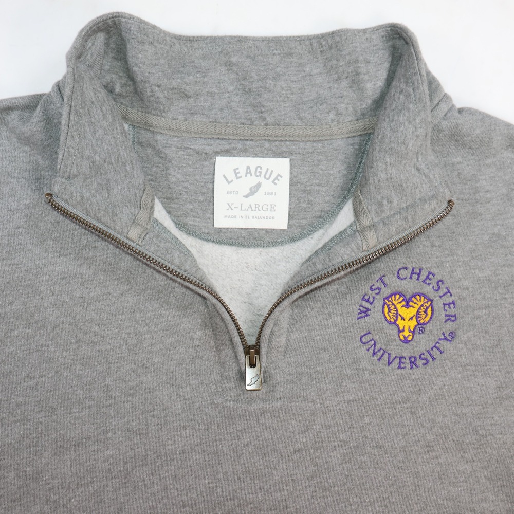 League West Chester University WCU Quarter Zip Sweatshirt Gray Pullover XL